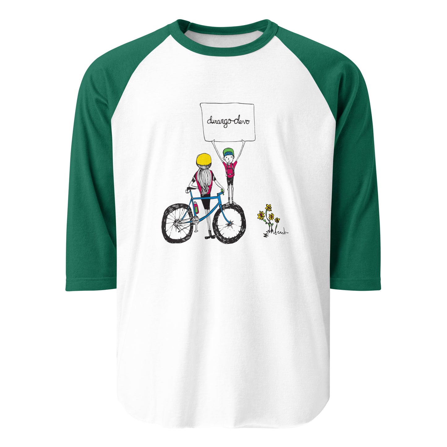 Jon Bailey Illustration 3/4 sleeve raglan shirt