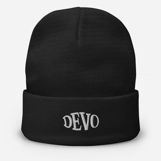 Devo Embroidered Knit Beanie