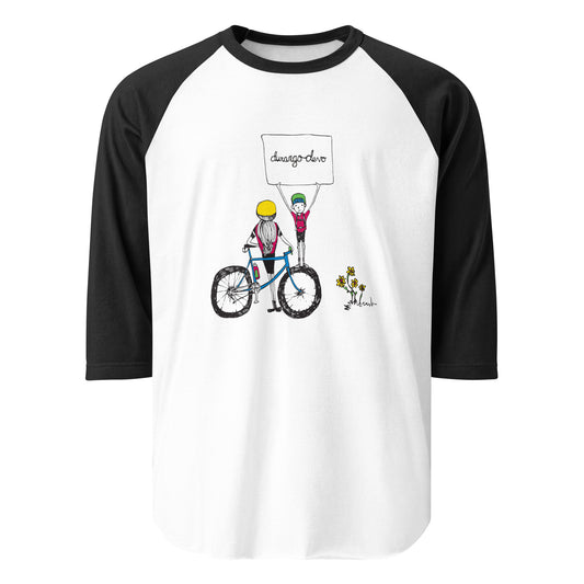 Jon Bailey Illustration 3/4 sleeve raglan shirt