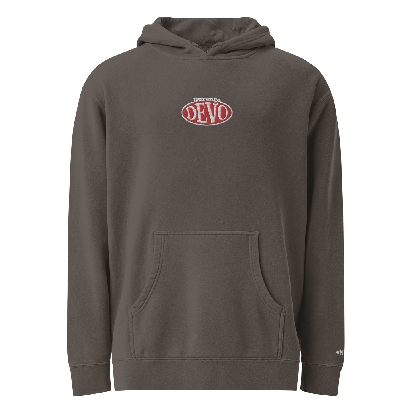 Devo Logo Embroidered Unisex Deluxe pigment-dyed hoodie