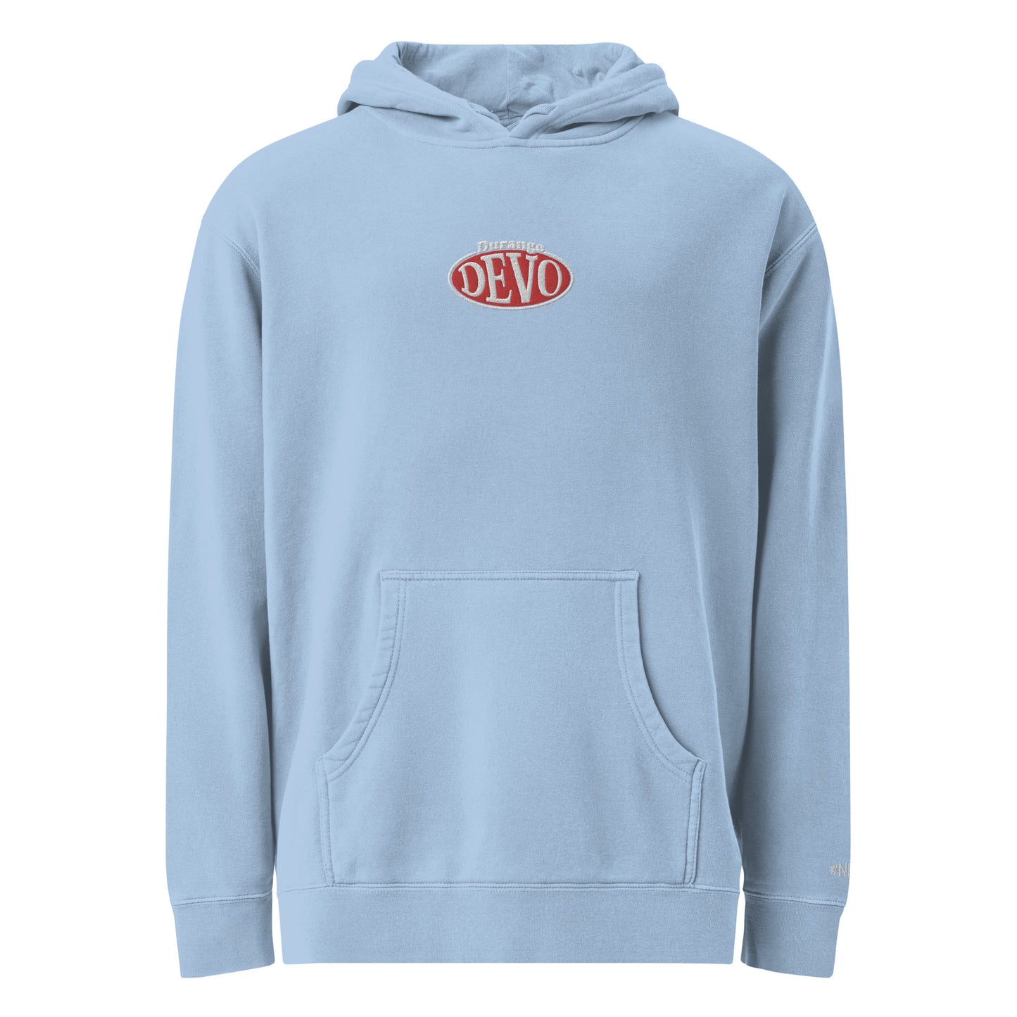 Devo Logo Embroidered Unisex Deluxe pigment-dyed hoodie