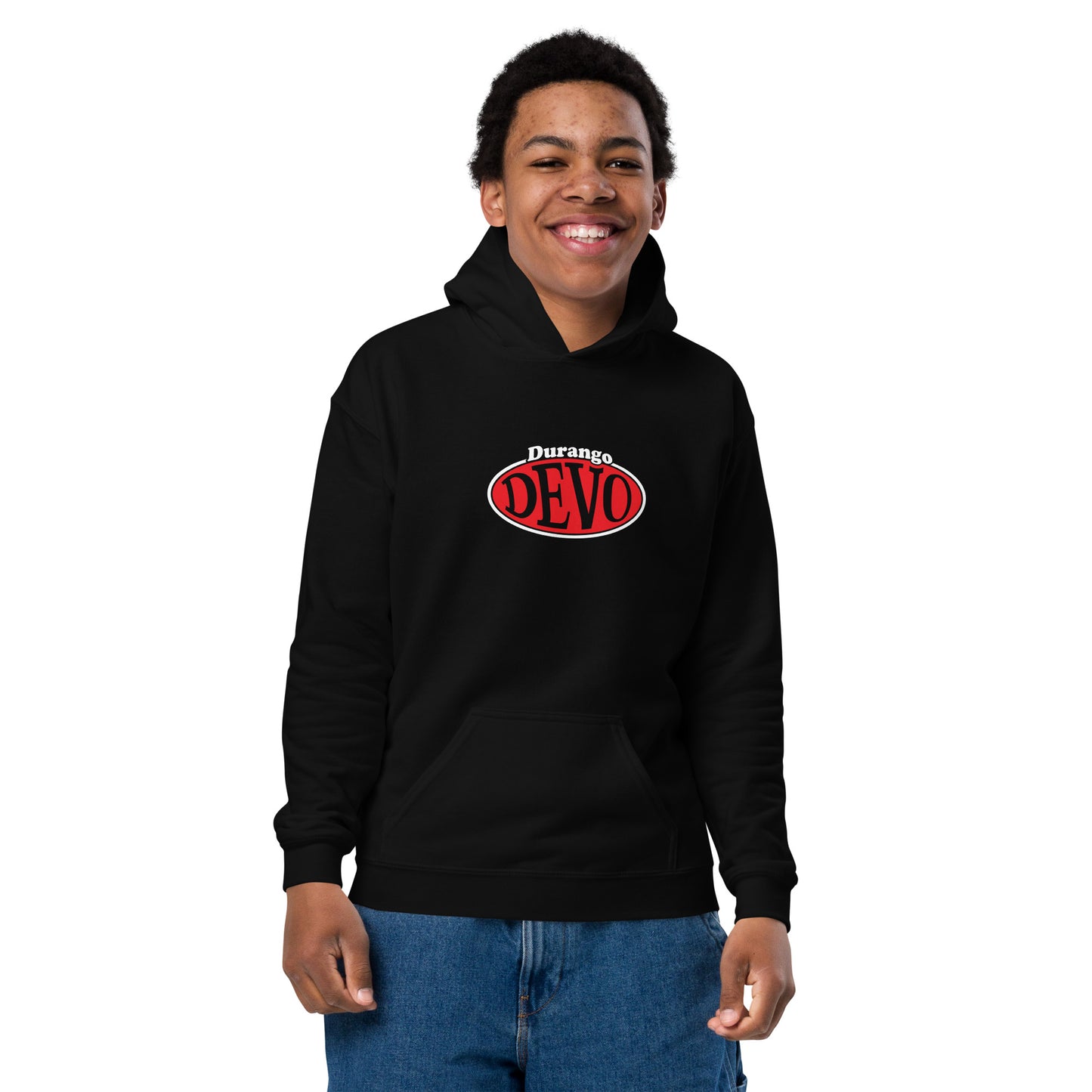 Devo LogoYouth heavy blend hoodie